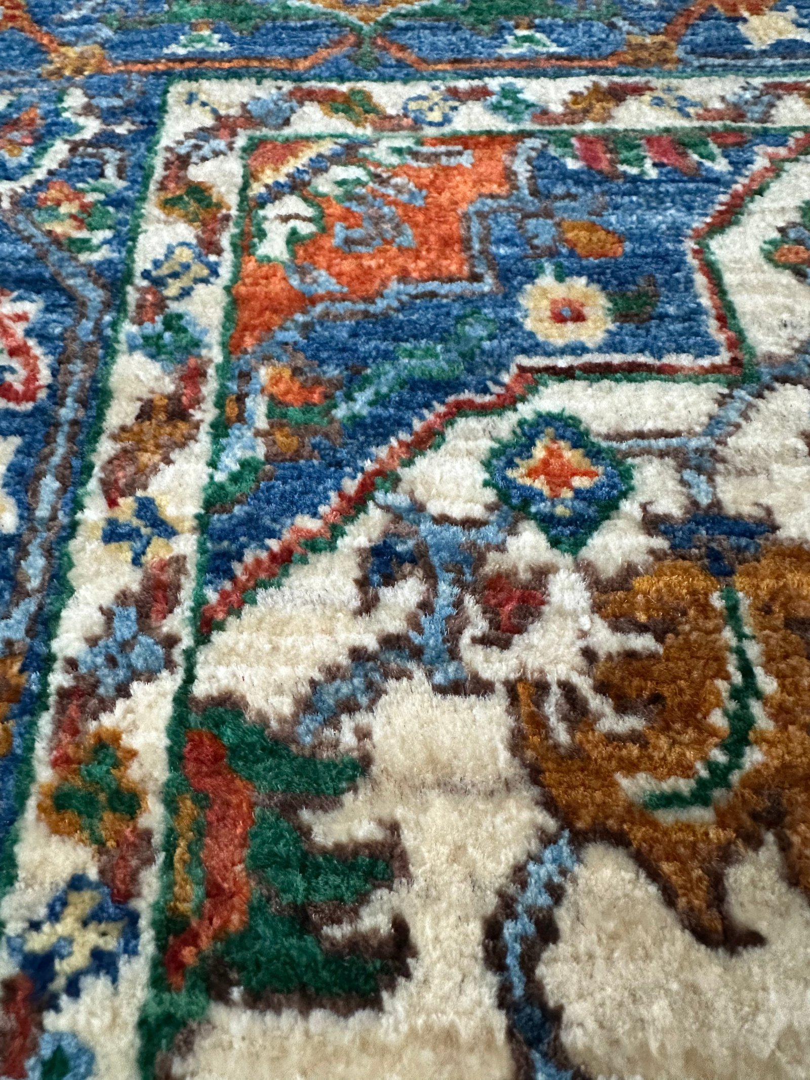 Garden of Faryab hand-knotted Afghan rug detail 3