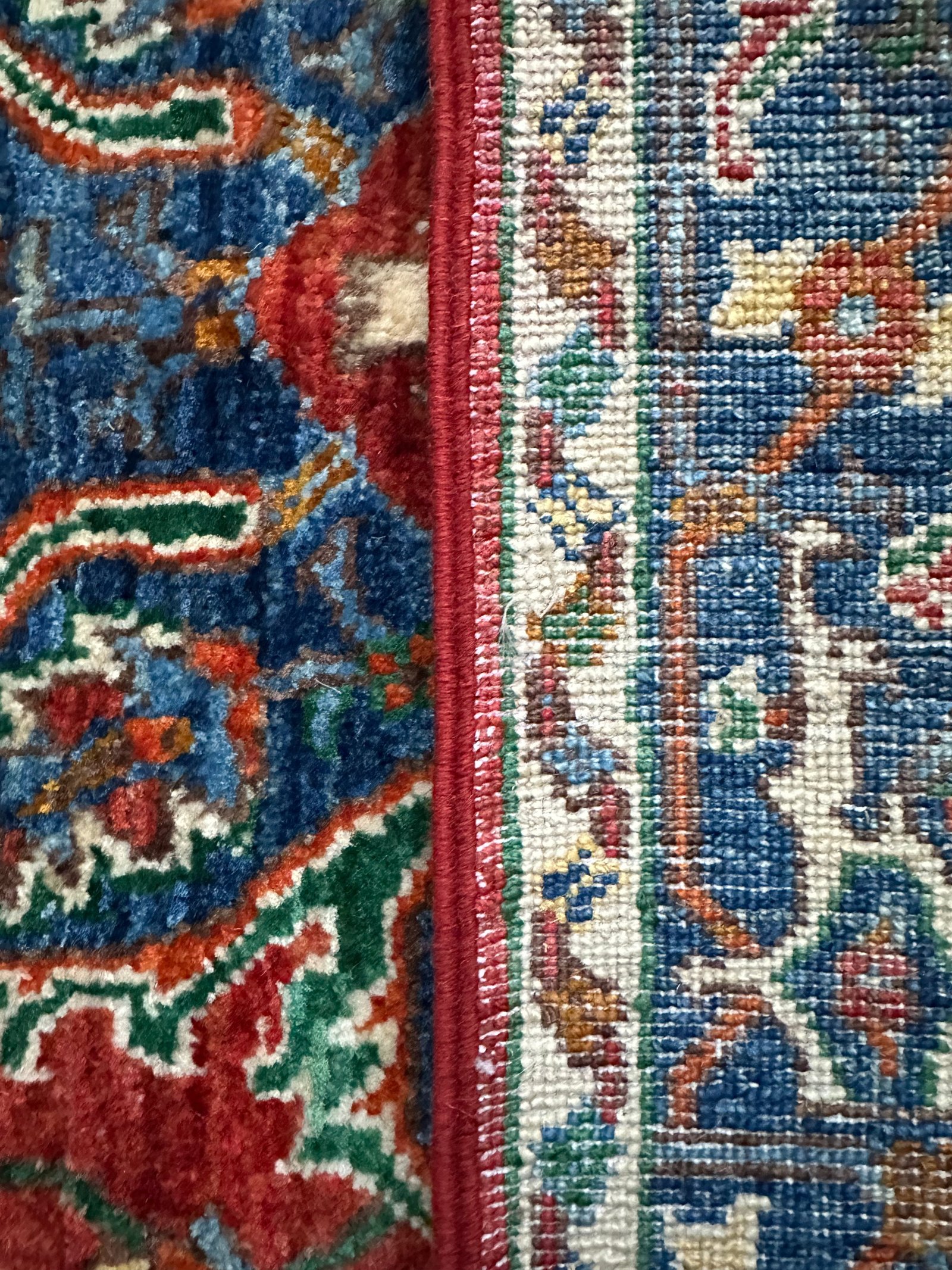 Garden of Faryab hand-knotted Afghan rug detail 4